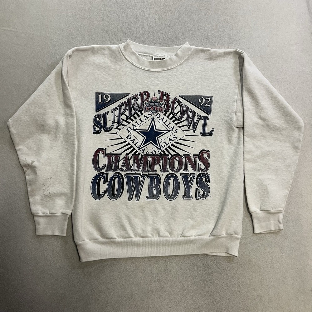 Vintage 1992 Dallas Cowboys Super Bowl Champions Crewneck Adult Large White